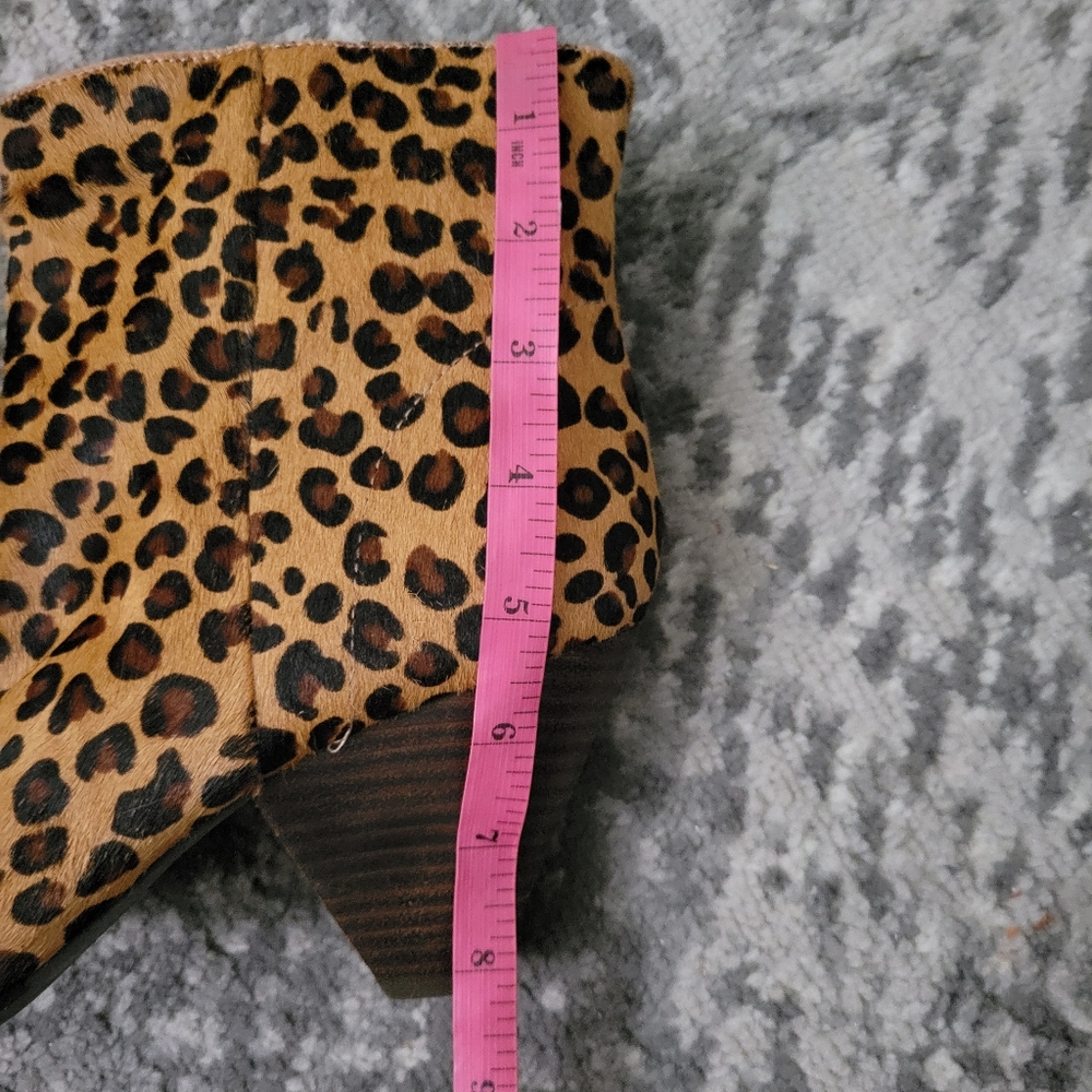 Lucky brand Munise leather cow hair leopard booties Size 9 - Picture 11 of 14